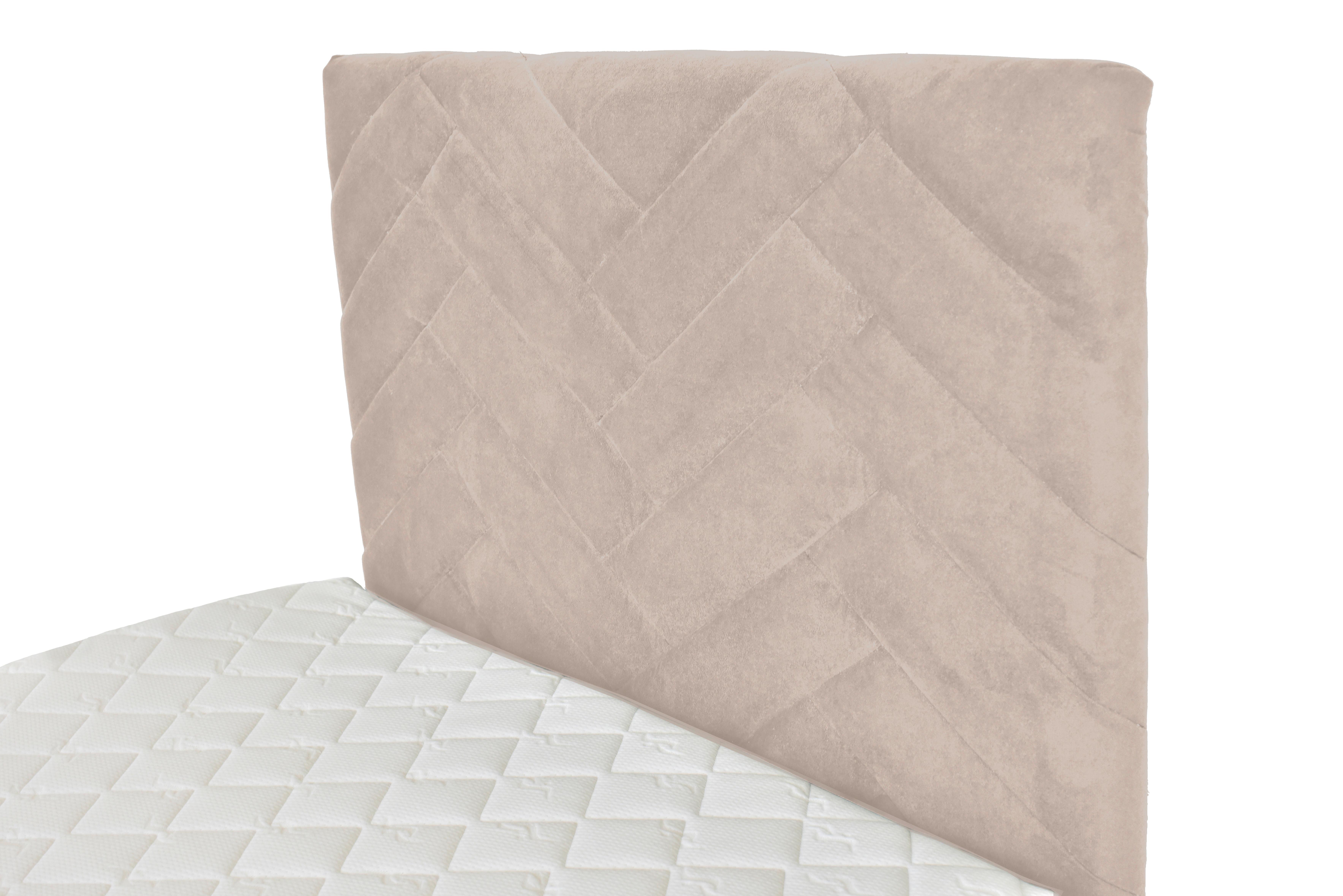 Boxspringbett Mit Topper 90x200 Cm Evan - Beige/Schwarz, Basics, Holz/Textil (90/200cm) - P & B