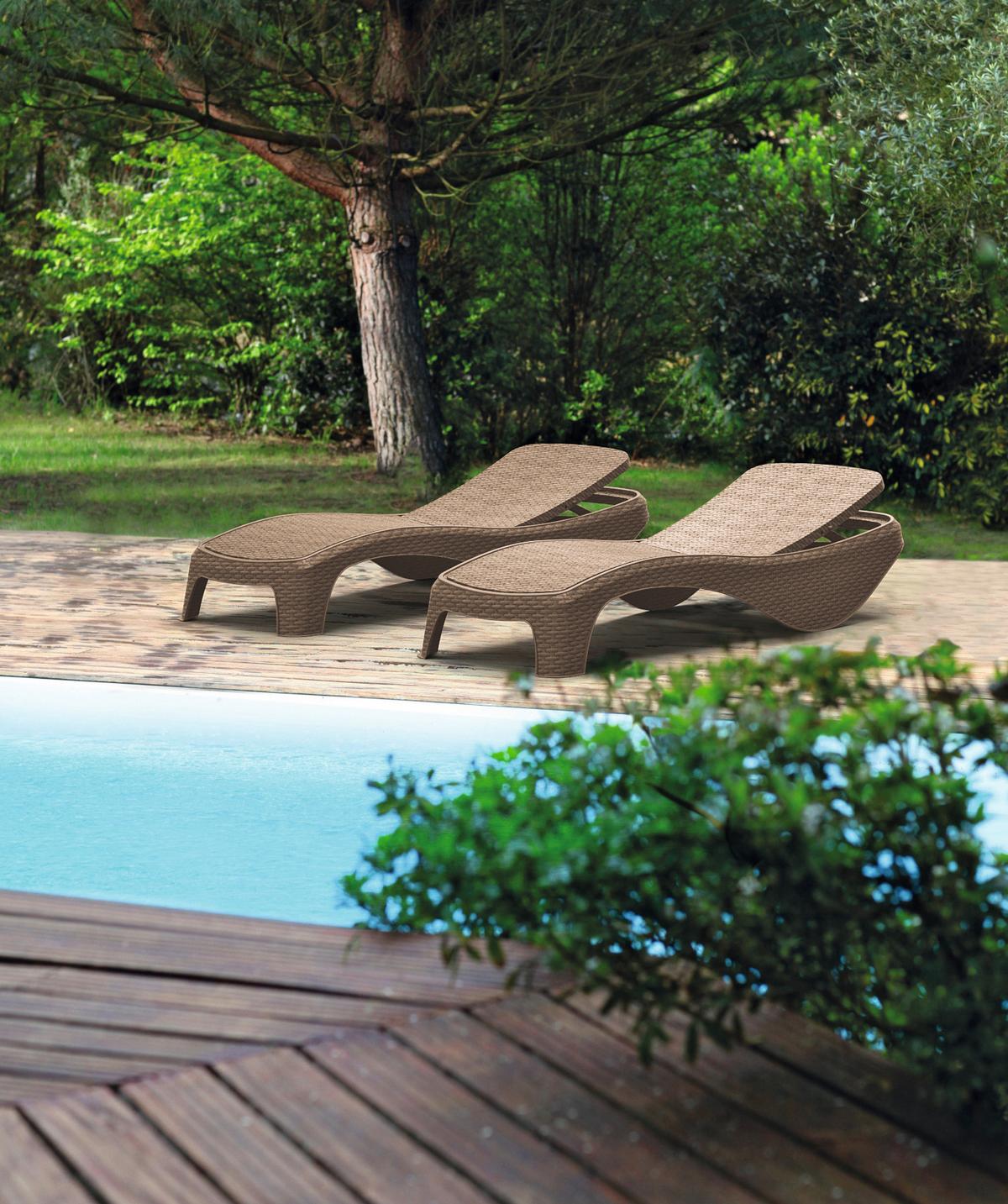 OPALOVACÍ LEHÁTKO ATLANTIC - cappuccino, Design, plast (197/74/36cm) - Mömax