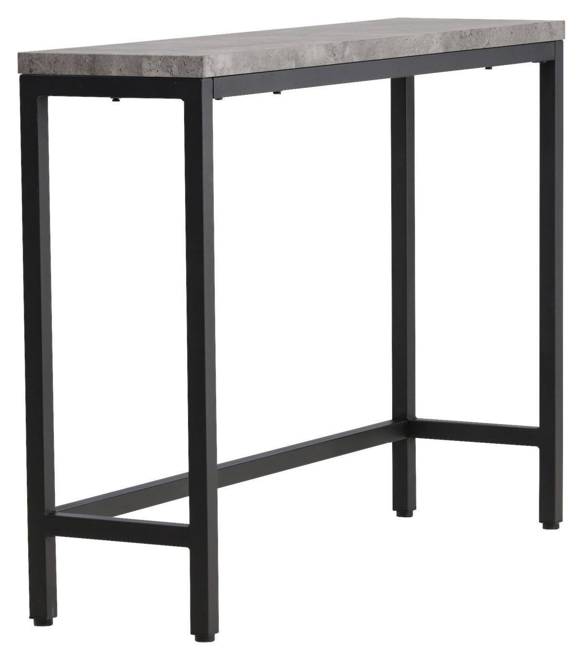 Beistelltisch Rise - Schwarz/Grau, Design, Holzwerkstoff/Metall (110/30/80cm) - Livetastic