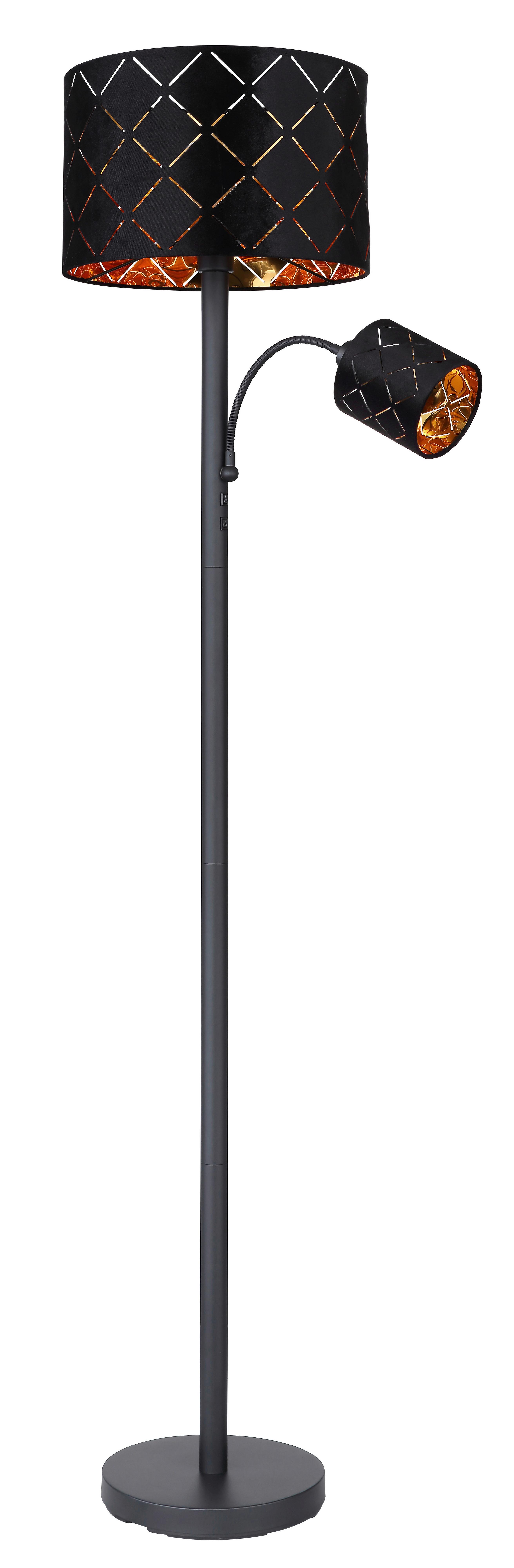 Stojací Lampa Manfried, 35/162cm - černá, Moderní, kov/textil (35/162cm) - Modern Living