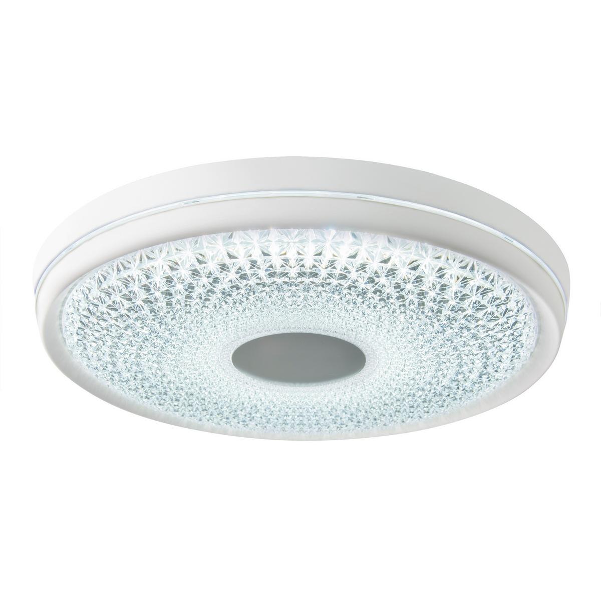 LED-Deckenleuchte Boise Ø 51 cm dimmbar mit Fernbedienung - Klar/Weiß, KONVENTIONELL, Kunststoff/Metall (51/8,5cm) - Näve