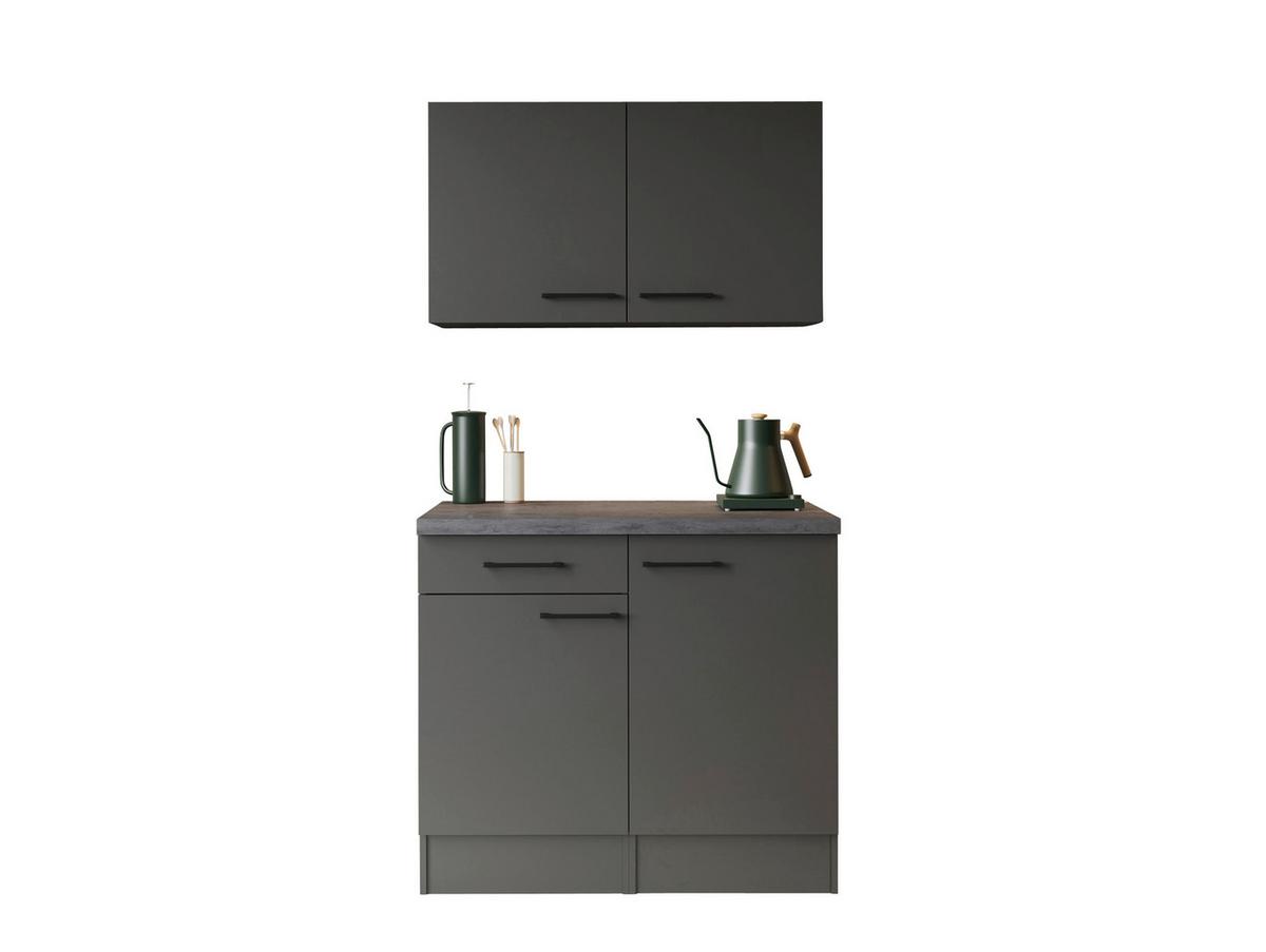 BUFFET Oliver, Grau B: 100 cm - Grau, Trend, Holzwerkstoff (100/200/60cm) - Respekta