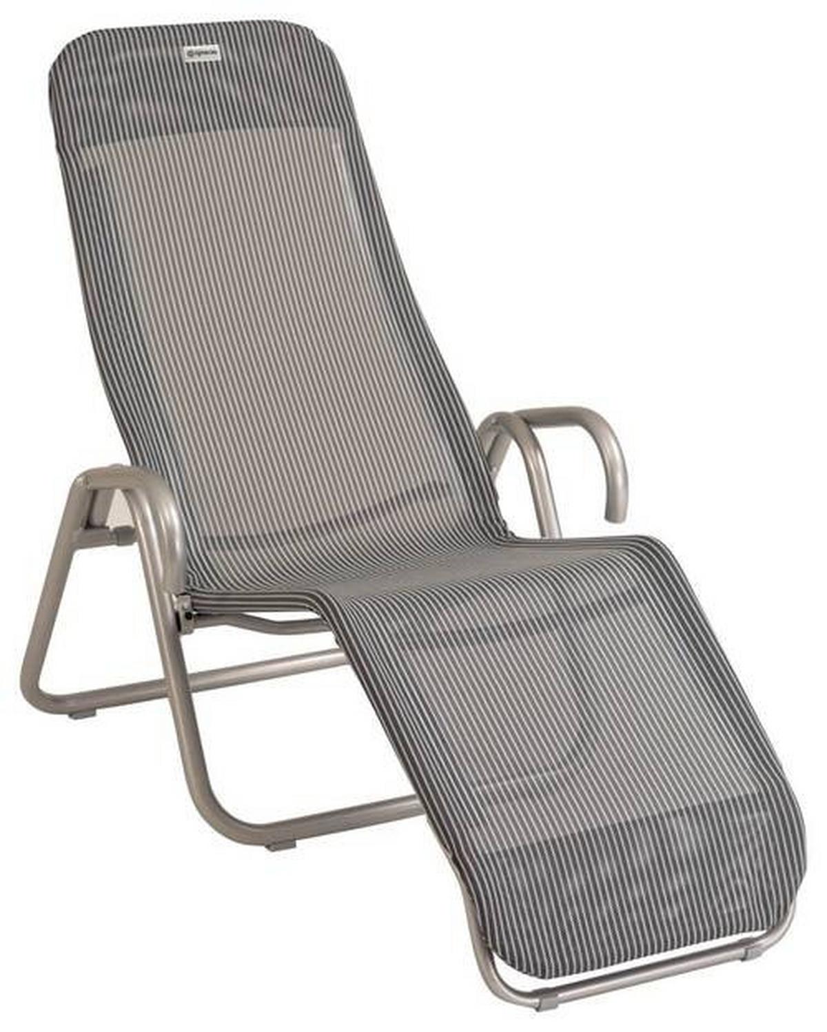 Sonnenliege Calypso Aus Metall/Textil, klappbar - Grau, MODERN, Textil/Metall (52/39/137cm) - Acamp