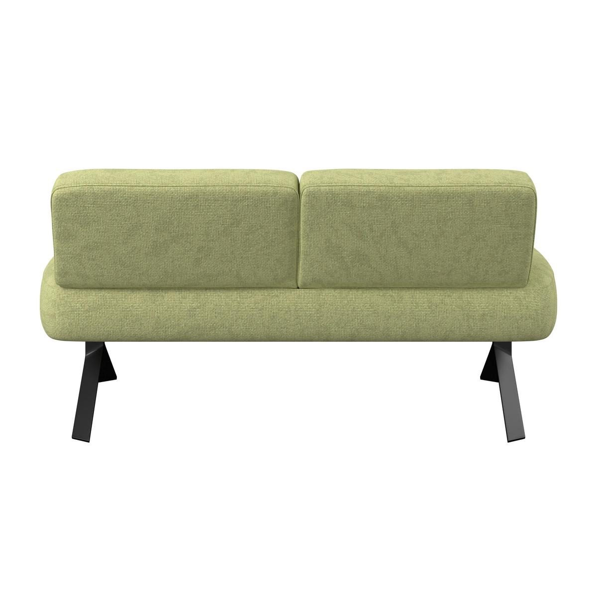 Sitzbank olivgrün/Metallbeine Ulmo B: 162 cm - Schwarz/Olivgrün, MODERN, Textil/Metall (162/83/71cm)
