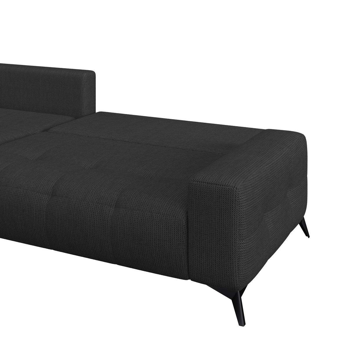 Ecksofa Mauro Schwarz, mit Schlaffunktion - Schwarz, Trend, Textil (175/290cm) - Luca Bessoni