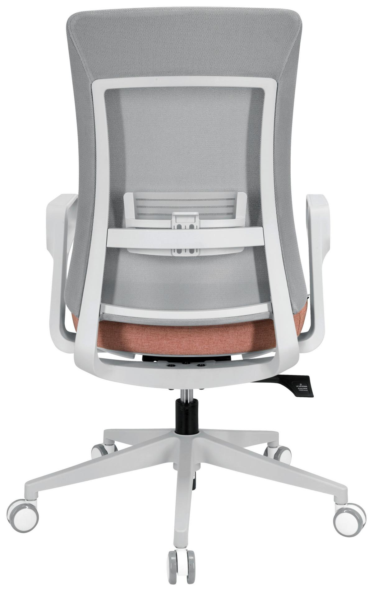 Drehstuhl Comfio Wm Grau/rosa Bis 120 Kg - Rosa/Grau, Basics, Kunststoff/Textil (58/104/59cm) - MID.YOU