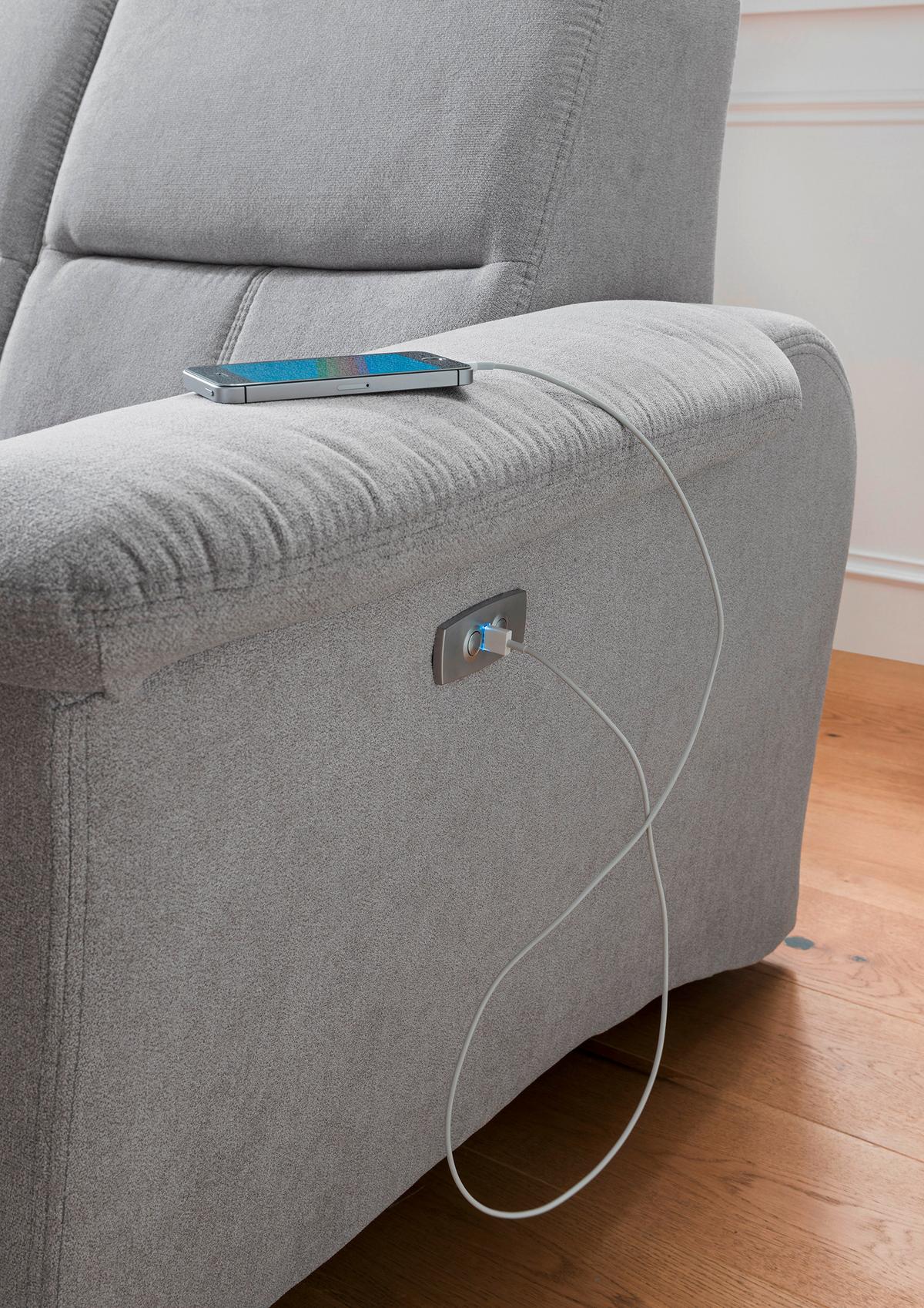 Ecksofa Parole Dunkelgrau S:238/241 cm - Wildeiche/Dunkelgrau, KONVENTIONELL, Textil (238/241cm) - Livetastic