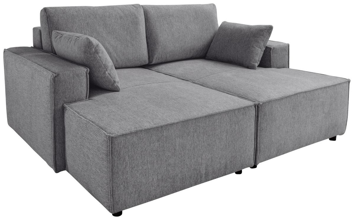 Bigsofa Tramin, Silberfarben B: 188 Cm - Schwarz/Grau, MODERN, Textil (188/86/154cm) - Livetastic