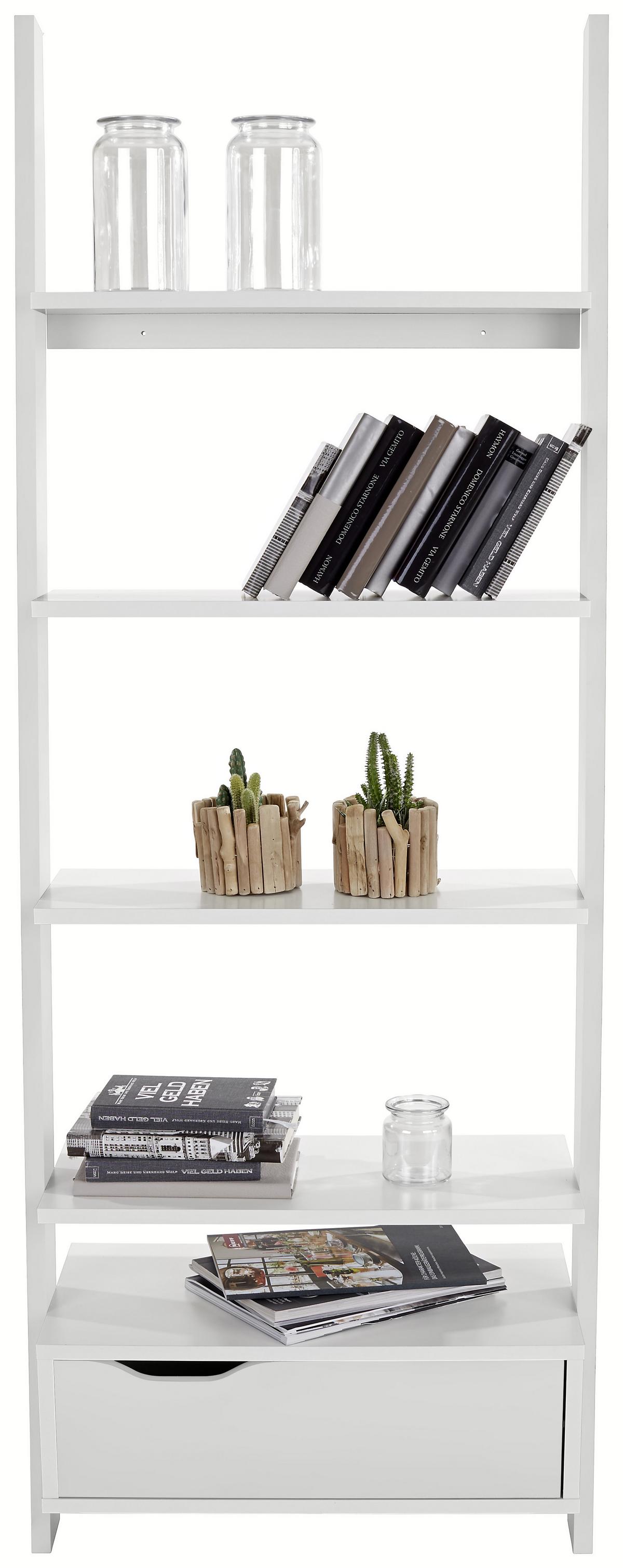 Regal Mit Lade Flo B: 65 Cm Weiß - Weiß, MODERN, Holzwerkstoff (65/176/34,2cm)