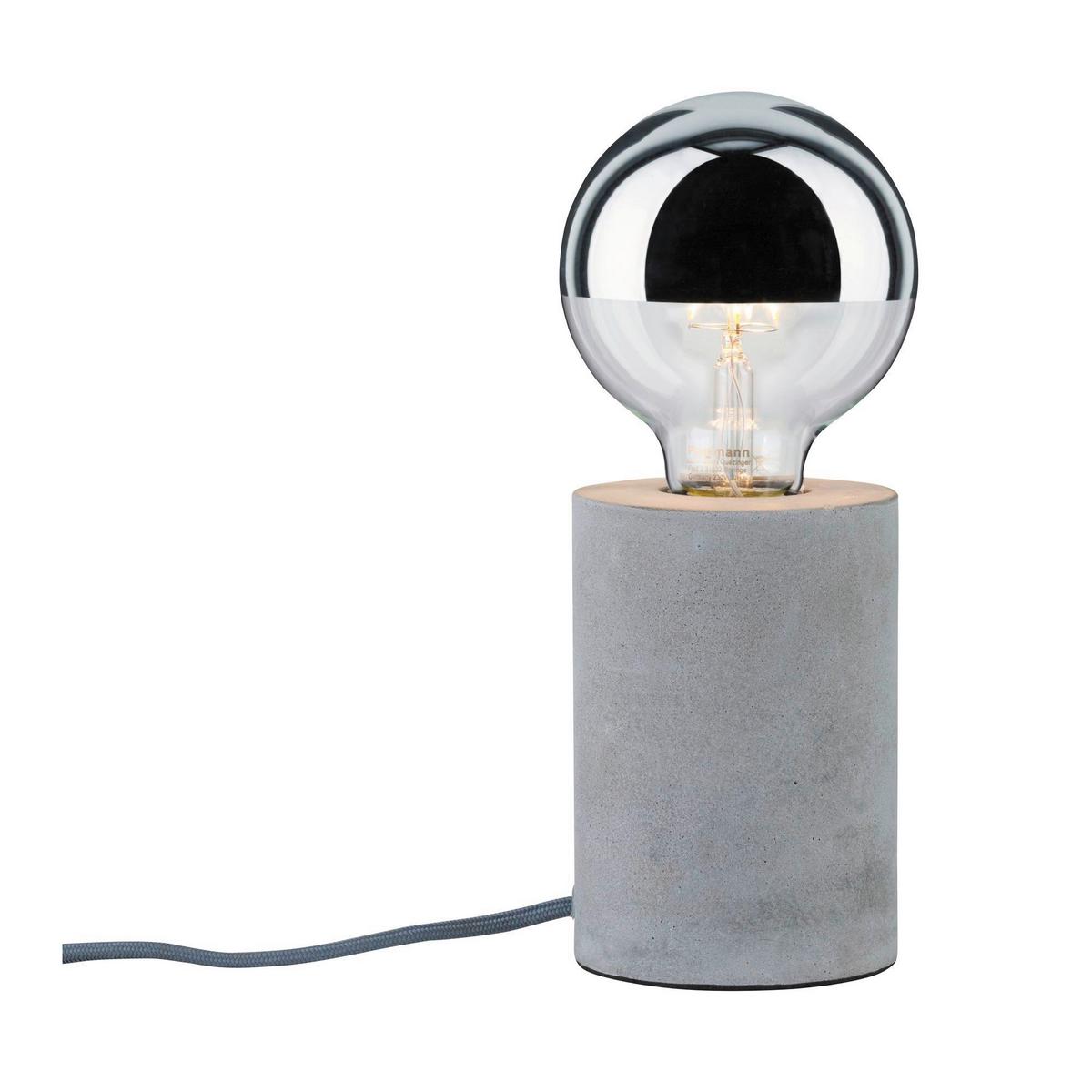 Tischlampe Mk Grau Mit Schnurschalter - Grau, Design, Stein (22/13cm) - Paulmann