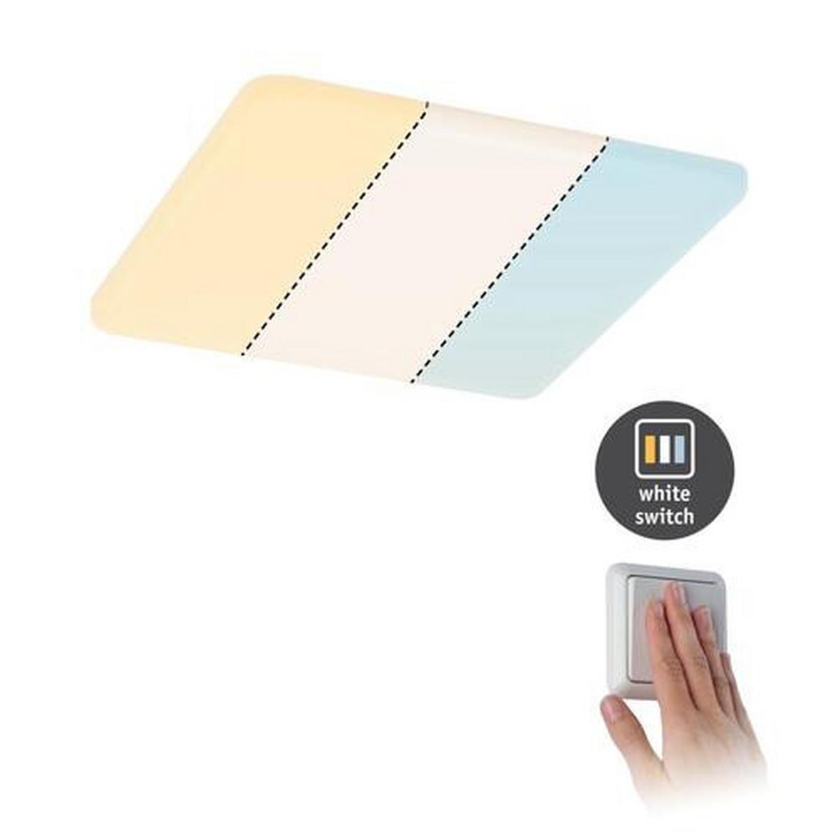 Led-paneel L: 21,5 Cm Mit Farbtemperaturwechsler - Weiß, Basics, Kunststoff (21,5/21,5/1cm) - Paulmann