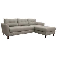 Ecksofa Nordic Plantinfarben S: 238x168 cm - Platinfarben/Buchefarben, Design, Leder/Textil (238/168cm) - Livetastic
