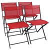Gartenstuhl-Set Klappbar Sumila Metall, Textil - Rot/Schwarz, MODERN, Textil/Metall (45/79/46cm) - Ambia Garden