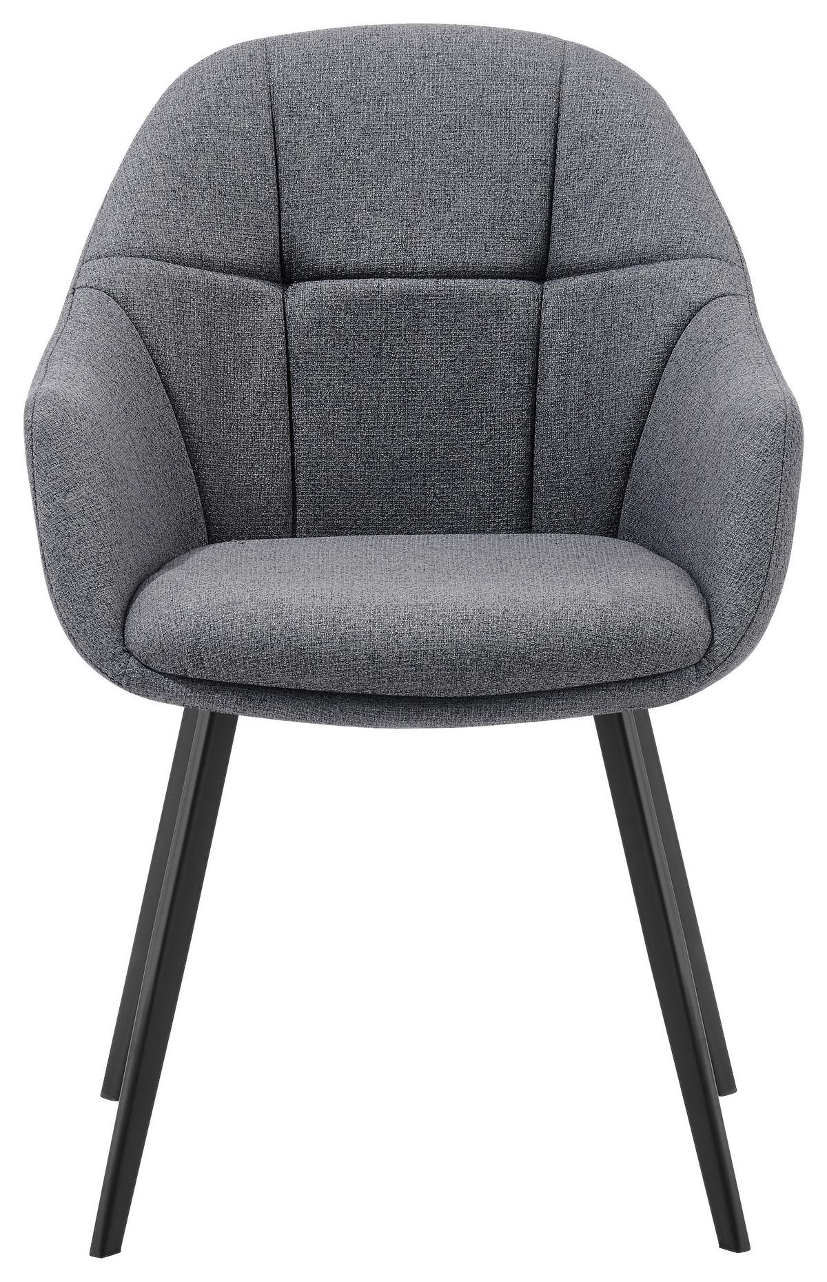 Vierfußstuhl Modo Grau/Schwarz B: 57 cm - Schwarz/Grau, MODERN, Holz/Textil (57/84,5/60,5cm) - Livetastic