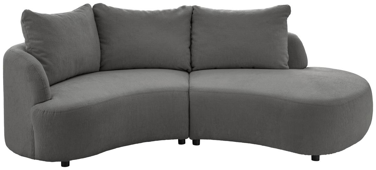 Ecksofa Doppo, Graubraun S: 139x250 cm - Graubraun/Schwarz, MODERN, Textil (139/250cm) - Livetastic