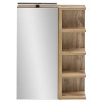 Spiegelschrank Esther Mit Led 1 Türe Eiche Dekor - Eichefarben, MODERN, Glas/Holzwerkstoff (51,3/75/16cm) - MID.YOU