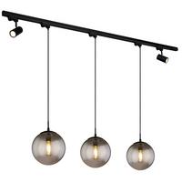 LED-Hängeleuchte H: 120 cm 5-Flammig, drehbar - Schwarz, Basics, Glas/Kunststoff (193/25/120cm) - Globo
