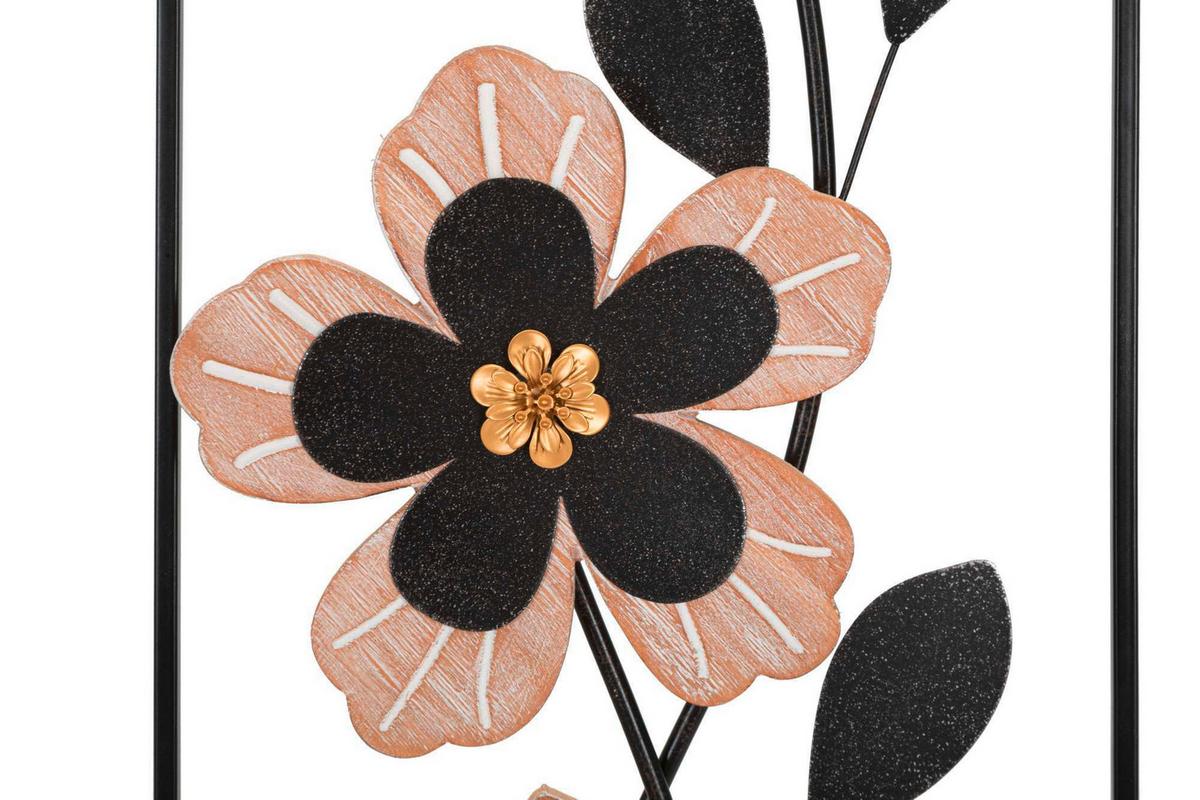Wanddeko Divake Schwarz, Naturfarben B: 27 cm - Basics, Holzwerkstoff/Metall (27/70/2.5cm)