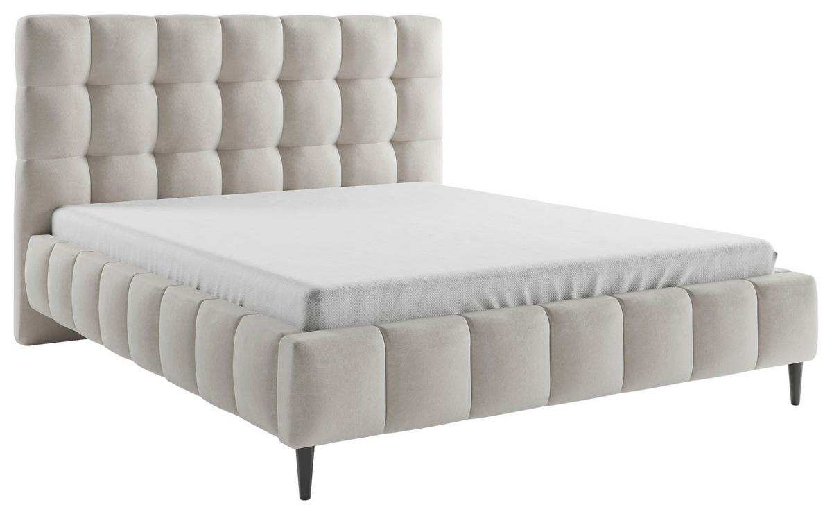Polsterbett mit Lattenrost 160x200 cm Magic Beige - Beige/Schwarz, MODERN, Holzwerkstoff/Textil (160/200cm) - MID.YOU