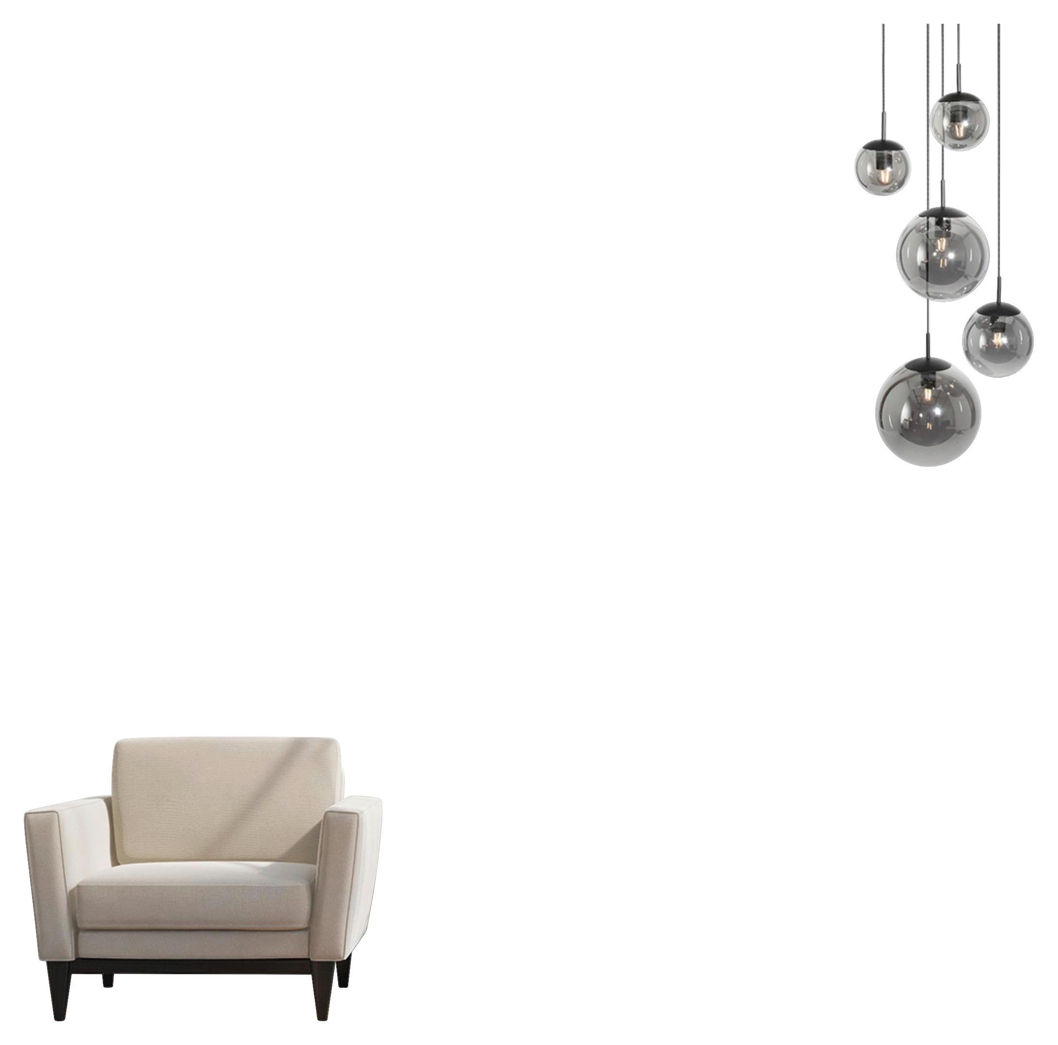 Deckenleuchte Bollique - Schwarz, Trend, Glas/Metall (60/115-373/60cm)