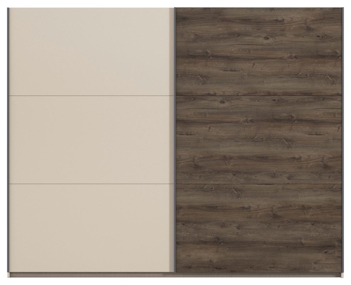 Schwebetürenschrank Sajo-Extra 261cm, Champagner - Eiche dunkel/Champagner, Trend, Holzwerkstoff (261/210/59cm)