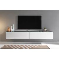 TV nízka komoda antracit/biela VL - sivá/biela s vysokým leskom, Lifestyle, kompozitné drevo/plast (180/30/33cm) - P & B
