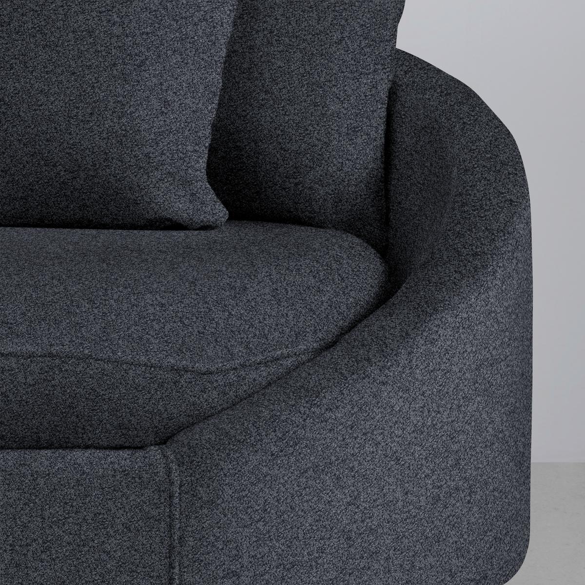 Rohová sedačka AXEL, ľavá, tmavosivá tkanina - čierna/tmavosivá, Modern, kov/textil (250/291cm) - Mömax