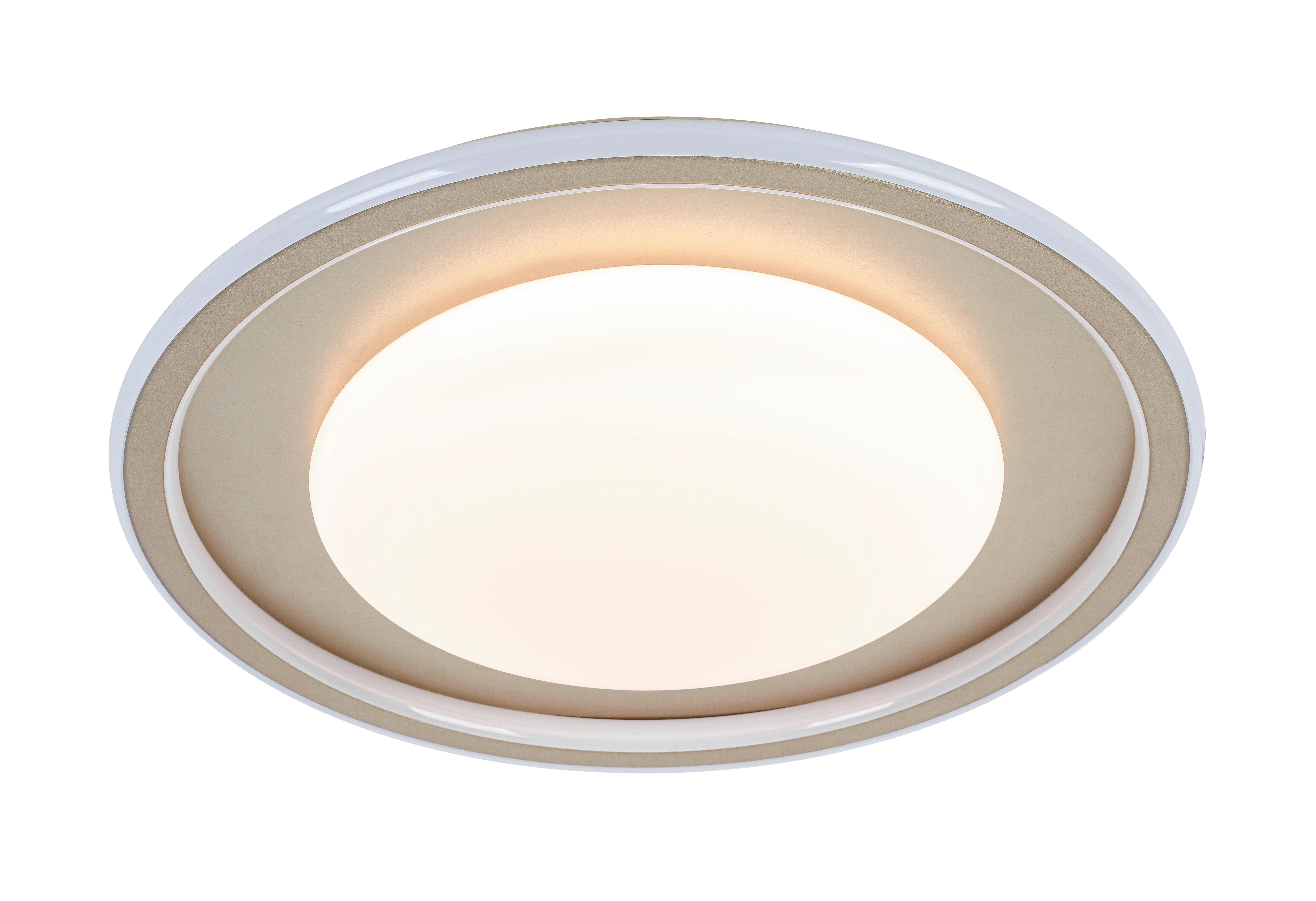 LED-Deckenleuchte Charlin - Champagner/Weiß, Basics, Kunststoff/Metall (40/7cm) - Luca Bessoni