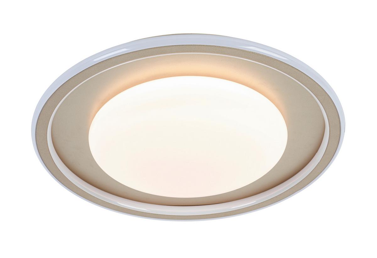 LED-Deckenleuchte Charlin - Champagner/Weiß, Basics, Kunststoff/Metall (40/7cm) - Luca Bessoni