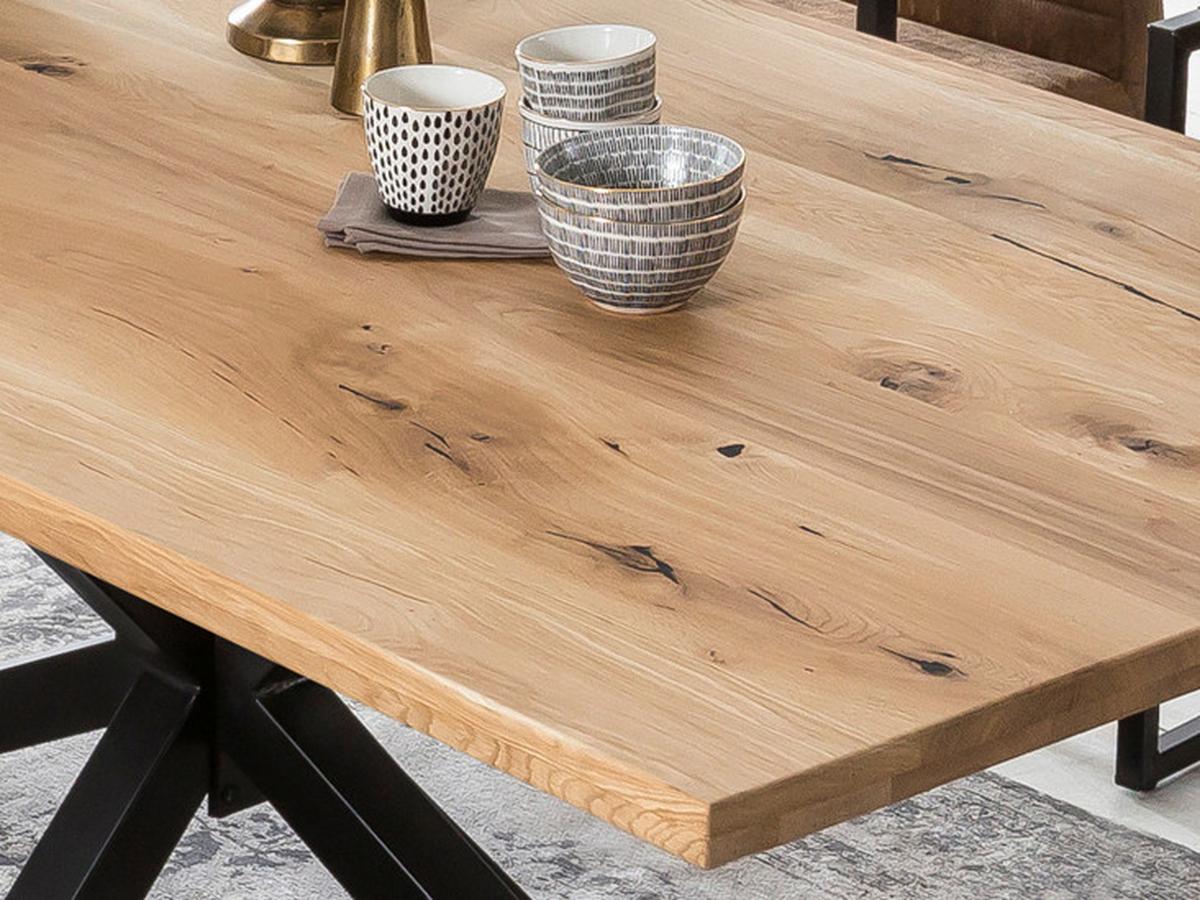ESSTISCH Schwarz/Naturfarben L: 240cm - Schwarz/Naturfarben, MODERN, Holz/Metall (240/100/76cm) - MID.YOU