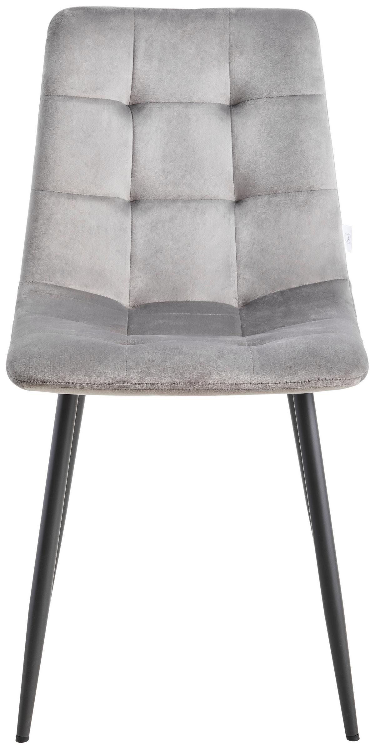 Stuhl Sit Hellgrau Sit - Grau, MODERN, Textil/Metall (44/87/54cm) - P & B