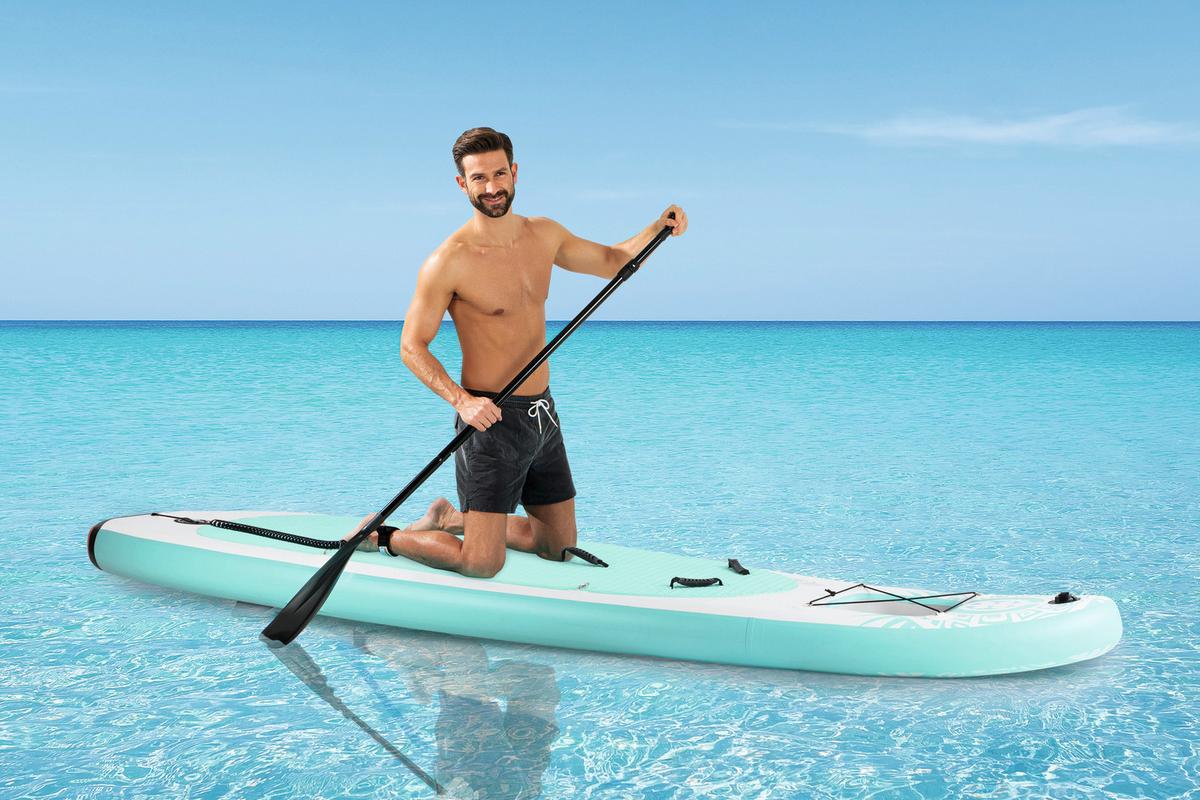 Stand-Up Paddle Aufblasbar Orange/Türkis/Weiß - Türkis/Orange, Basics, Kunststoff (385/81/15cm)