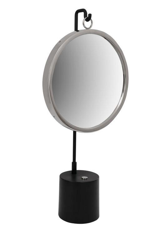 Tischspiegel Eleganca 65 cm Metall Schwarz/Silberfarben - Silberfarben/Schwarz, MODERN, Glas/Metall (30/65/13cm) - Kayoom