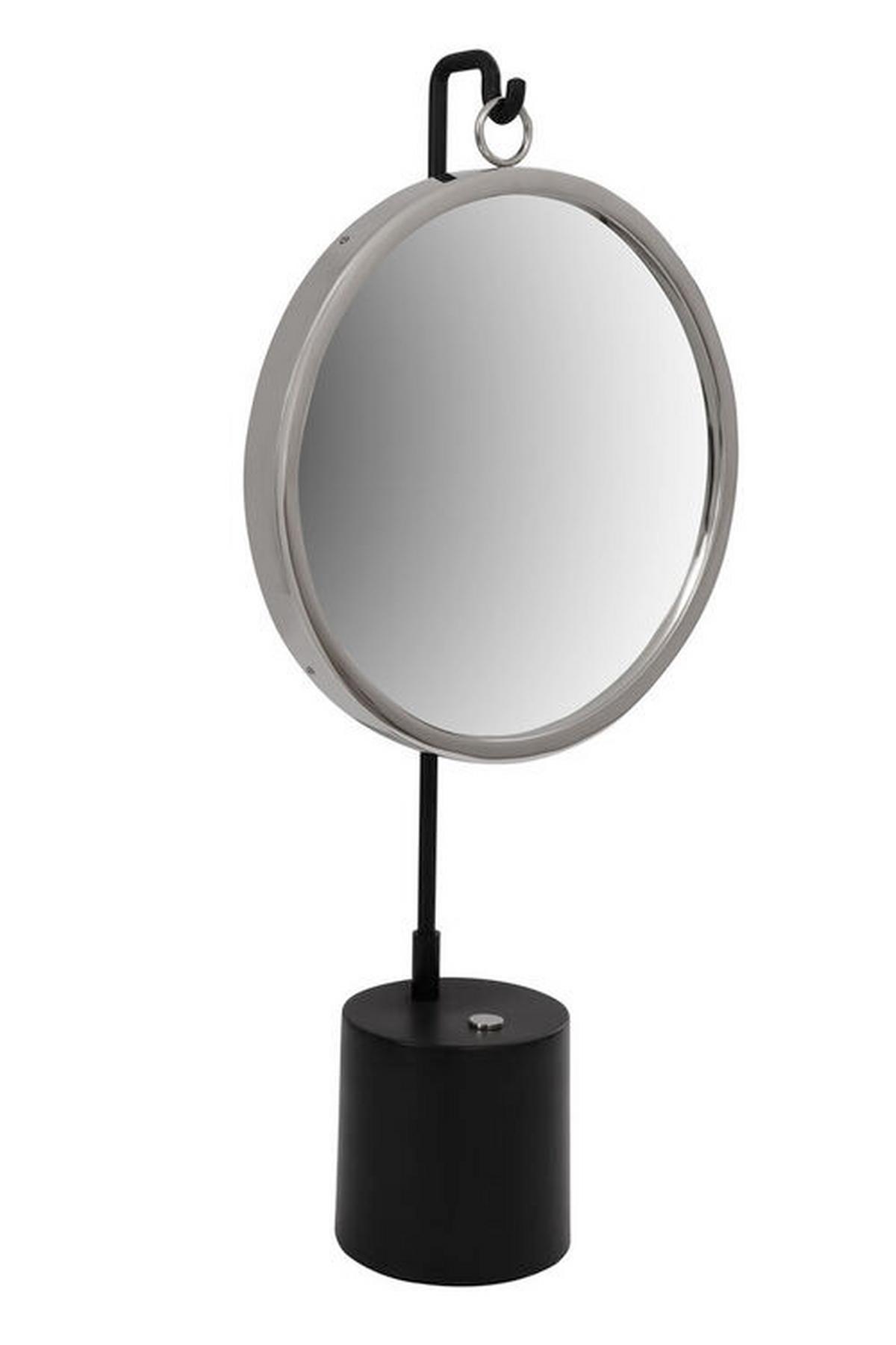 Tischspiegel Eleganca 65 Cm Metall Schwarz/silberfarben - Silberfarben/Schwarz, MODERN, Glas/Metall (30/65/13cm) - Kayoom