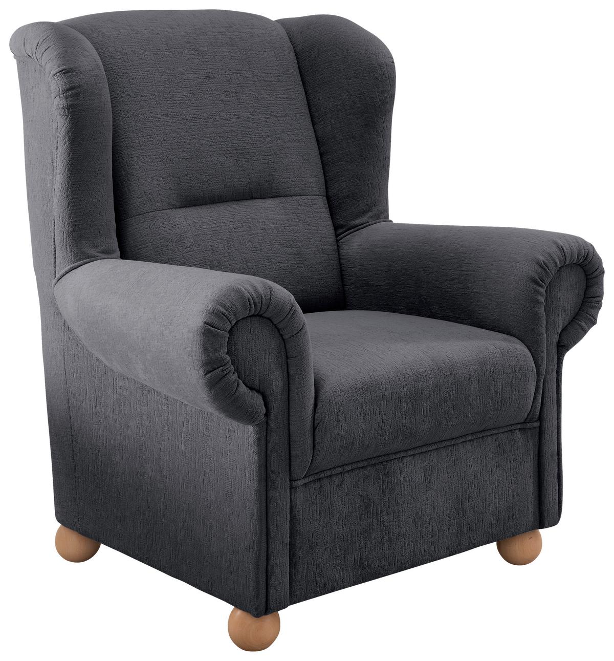 Ohrensessel Torello Anthrazit B: 92cm - Wildeiche/Anthrazit, KONVENTIONELL, Textil (92/102/89cm) - Livetastic