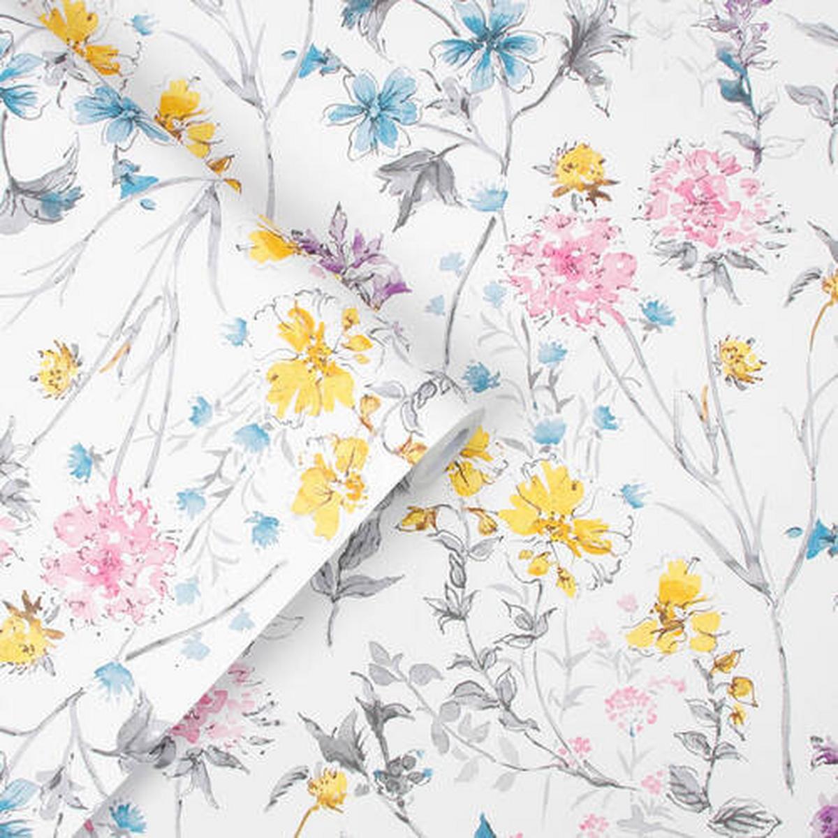 Vliestapete Wild Meadow - Multicolor, Basics, Papier/Kunststoff (52/1000cm)