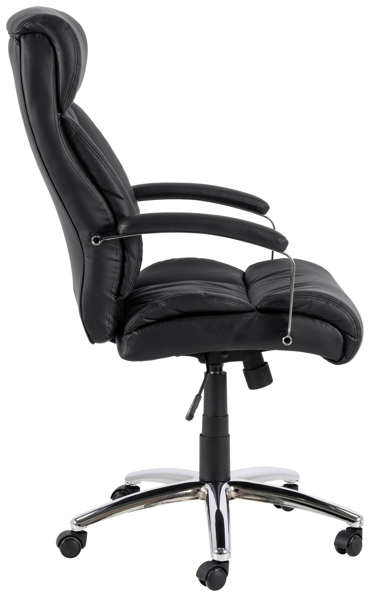Chefsessel Benson B: 64,5 Cm - Chromfarben/Schwarz, Design, Textil/Metall (64,5/120/83cm) - MID.YOU