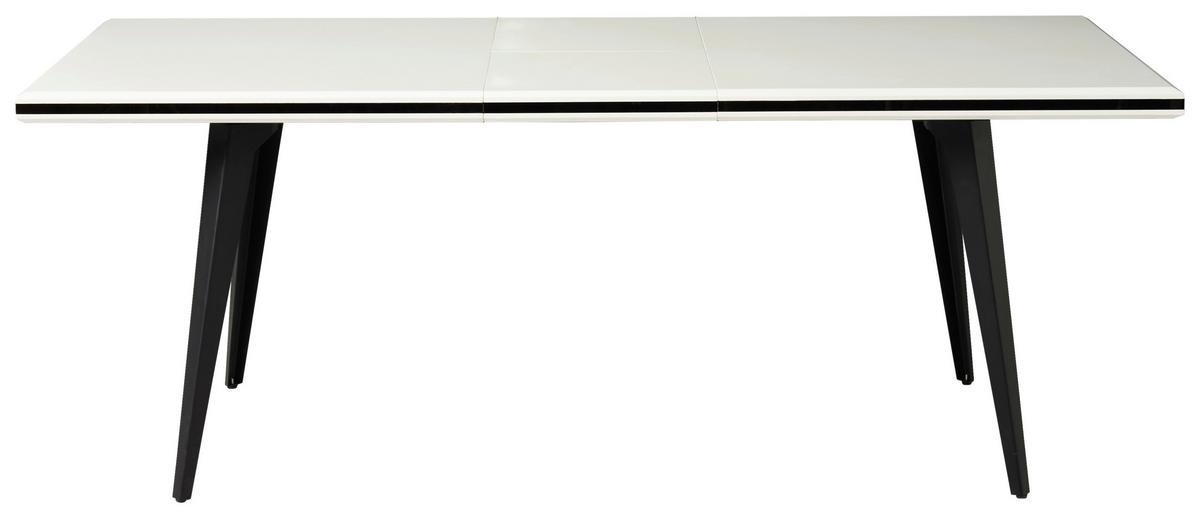 Esstisch Kobe - Schwarz/Weiß, MODERN, Holzwerkstoff/Metall (160-200/76/90cm) - MID.YOU