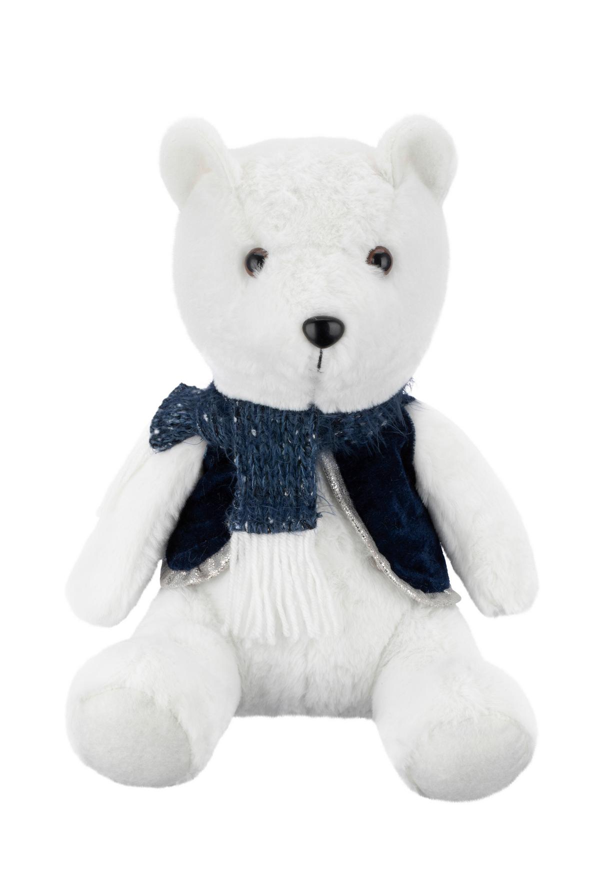 Dekobär Fred - Blau/Schwarz, KONVENTIONELL, Kunststoff/Textil (22/22/30.5cm) - Luca Bessoni