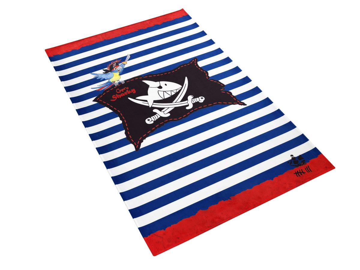 Kinderteppich Pirat Blau/rot/weiß 100x160 Cm - Blau/Rot, Trend, Textil (100/160cm)