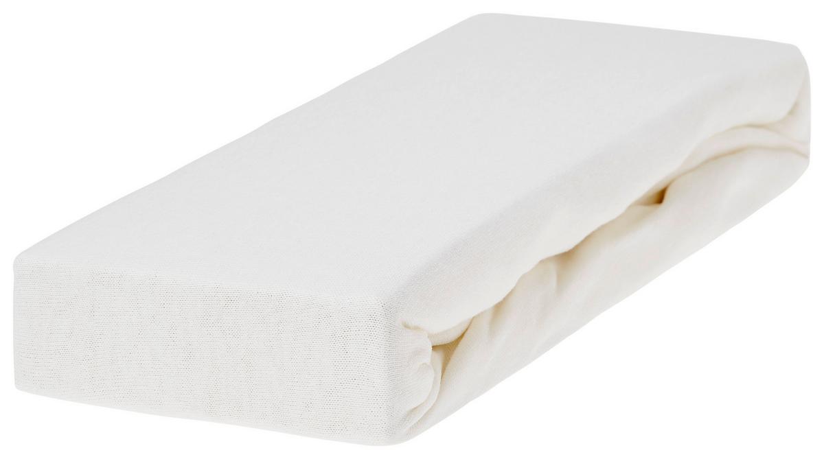 Spannleintuch Nathalie Weiß 90x200 cm Baumwolle - Beige/Weiß, KONVENTIONELL, Textil (90/200cm) - Ondega