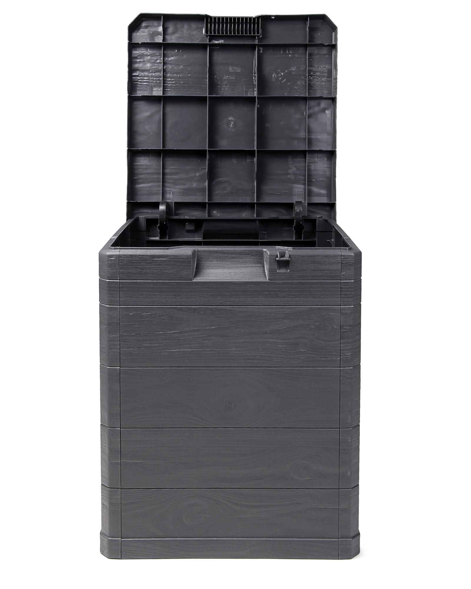 Kissenbox Madera Mini 44x50x43cm 90 L Anthrazit - Anthrazit, Basics, Kunststoff (44/50/43cm)