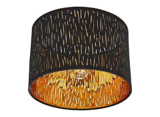 Stropná Lampa Samti Ø 30cm, 40 Watt - čierna/zlatá, Štýlový, kov/textil (30/21cm) - Modern Living Stropná Lampa Samti Ø 30cm, 40 Watt - čierna/zlatá, Štýlový, kov/textil (30/21cm) - Modern Living