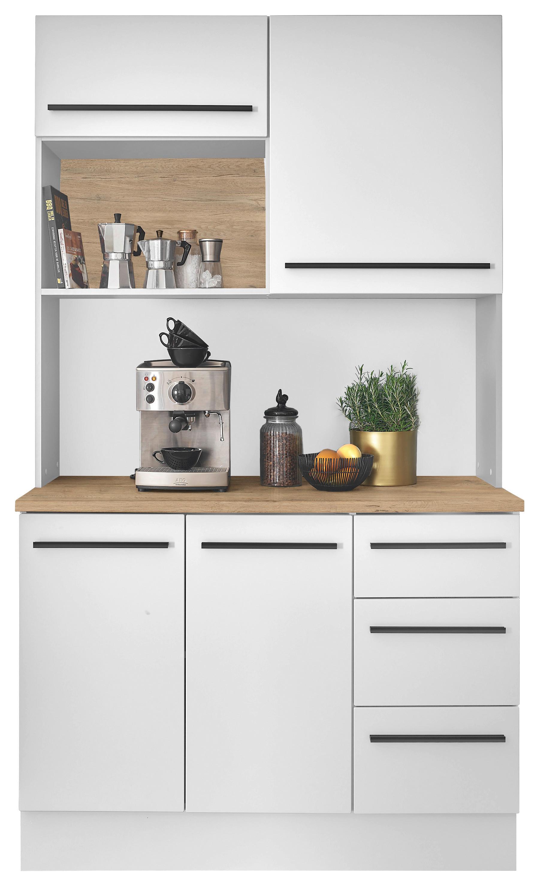 KREDENC DENVER 120 WHITE - bílá/černá, Design, kompozitní dřevo/plast (120/211/60cm) - MID.YOU