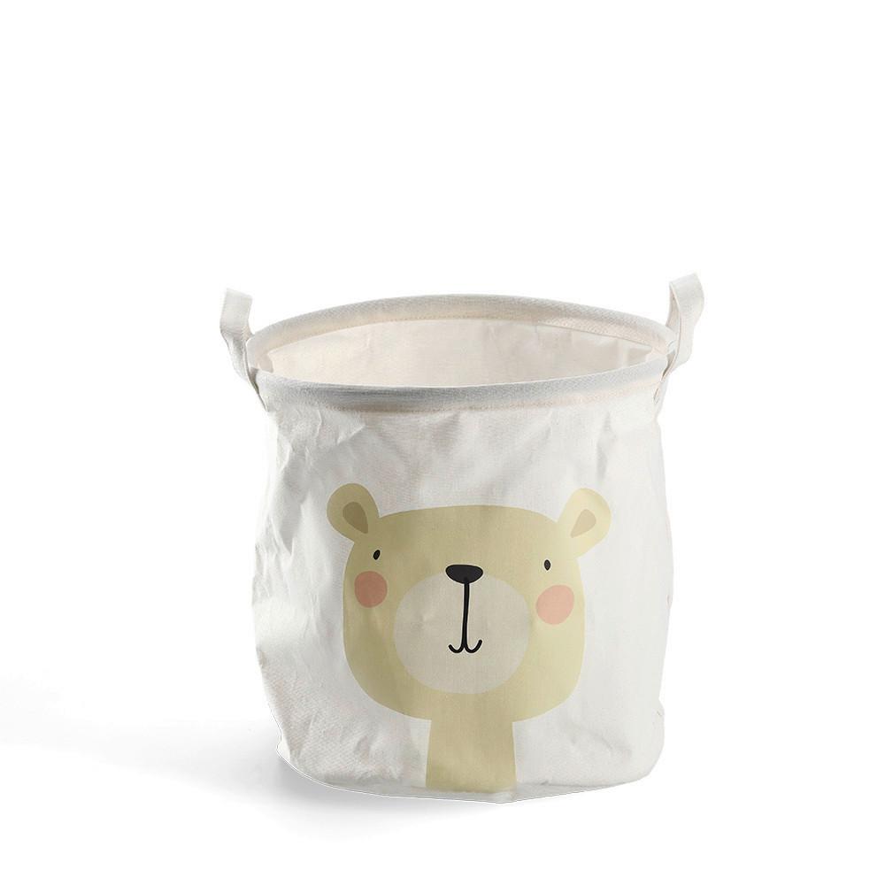Aufbewahrungskorb Bär weiß, ca. 30x30 cm - Weiß, MODERN, Kunststoff/Textil (30/30/30cm)