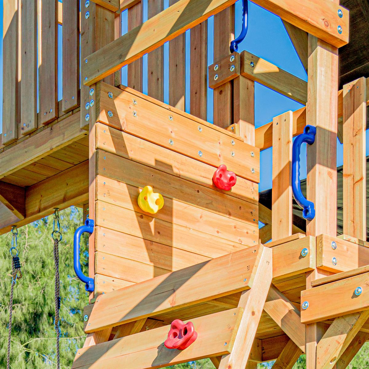 Spielturm Mit Rutsche Grün - Dunkelgrün/Anthrazit, Basics, Holz/Kunststoff (482/500/338cm) - Ambia Garden