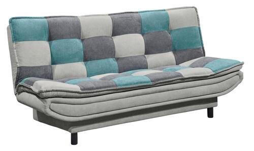 Schlafsofa mit Bettkasten Patch, Mischgewebe - Türkis/Schlammfarben, Basics, Holzwerkstoff/Textil (188/90/89cm) - MID.YOU