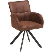Armlehnstuhl Enna - Schwarz/Braun, KONVENTIONELL, Textil/Metall (59/84.5/62.5cm) - Livetastic