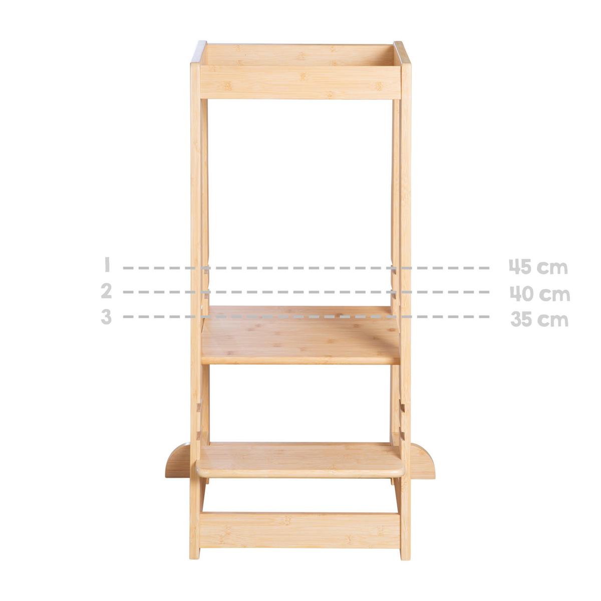 Lernturm Aus Holz Bambus Mitwachsend - Basics, Holz (54/88/43.5cm) - Roba