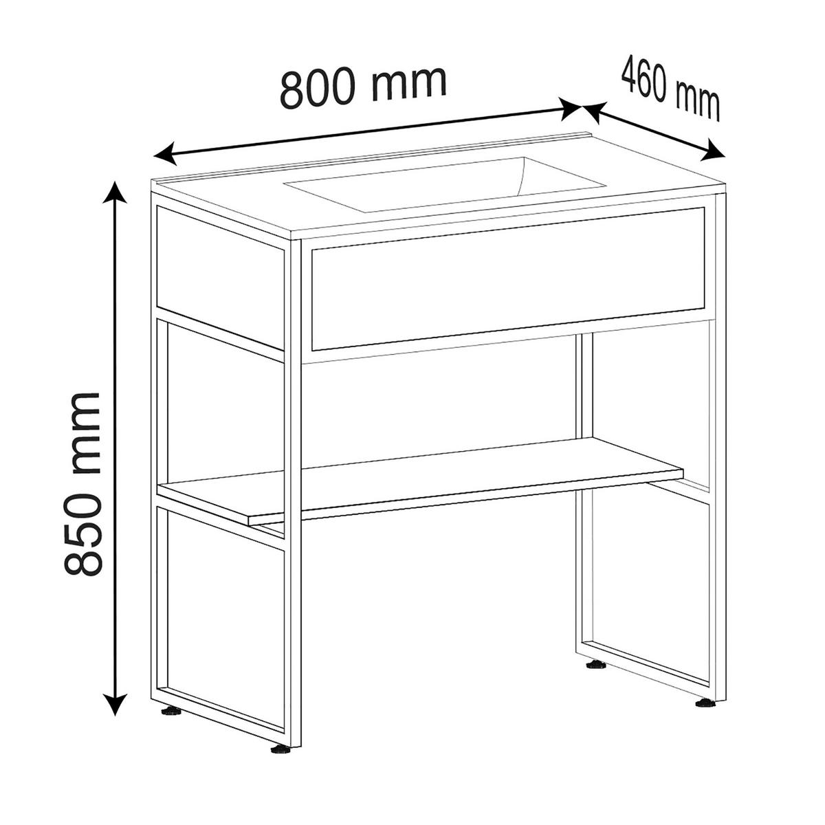 Waschtischkombi 2--Teilig. Waschplatz "bitila 80" - Schwarz/Weiß, MODERN, Keramik/Holzwerkstoff (80cm) - MID.YOU